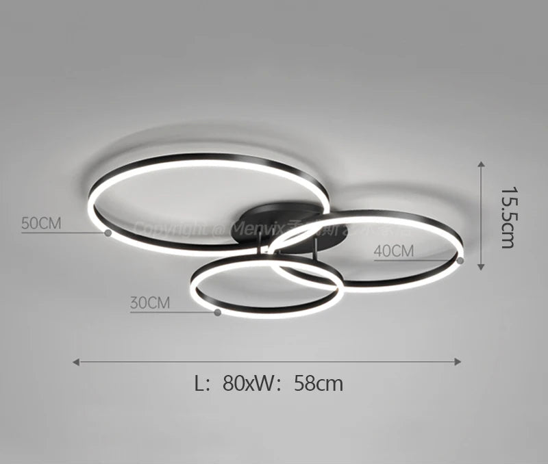 LED Ceiling Light – Art Deco Aluminum Design with Dimmable LED Bulbs
