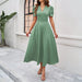 Junior Y2K Midi Dress – Puff Sleeves & Slim A-Line Silhouette - Samanta Factory