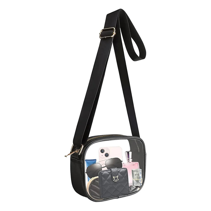 Clear PVC Crossbody Bag for Women – Transparent Square Shoulder Bag for Concerts & Travel - Samanta Factory
