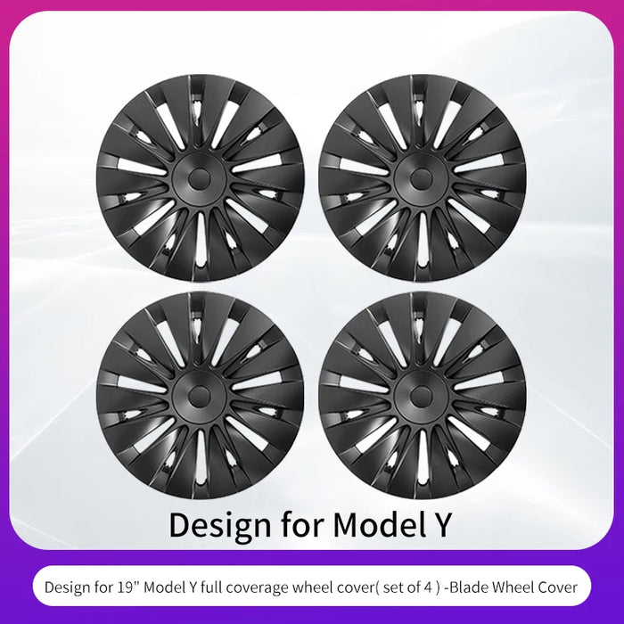 4PCS Design for TESLA Model Y 2020-2024 Vehicle Full Coverage Storm Wheel Cover Cap 19 Inches Wheel Hubcap Automobile Accessorie - Samanta Factory