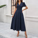 Junior Y2K Midi Dress – Puff Sleeves & Slim A-Line Silhouette - Samanta Factory