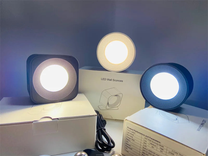 Rechargeable LED Wall Light – Touch Control with 3 Colour Modes & Adjustable 360° Rotation - Samanta Factory
