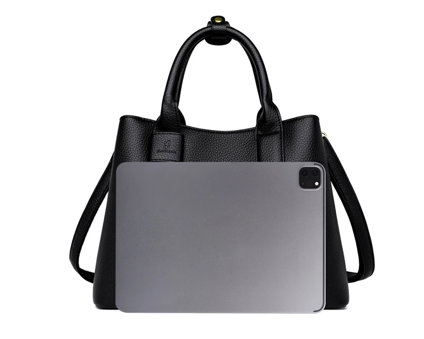 Women’s PU Leather Business Handbag – Saffiano Tote with Adjustable Shoulder Strap - Samanta Factory