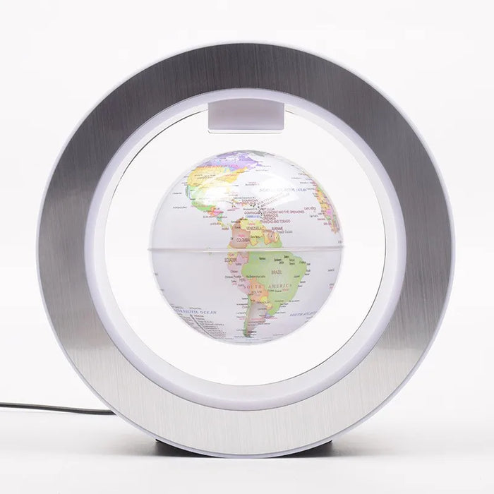 Floating Moon Globe Lamp – O-Type Magnetic Frame with LED Night Light - Samanta Factory