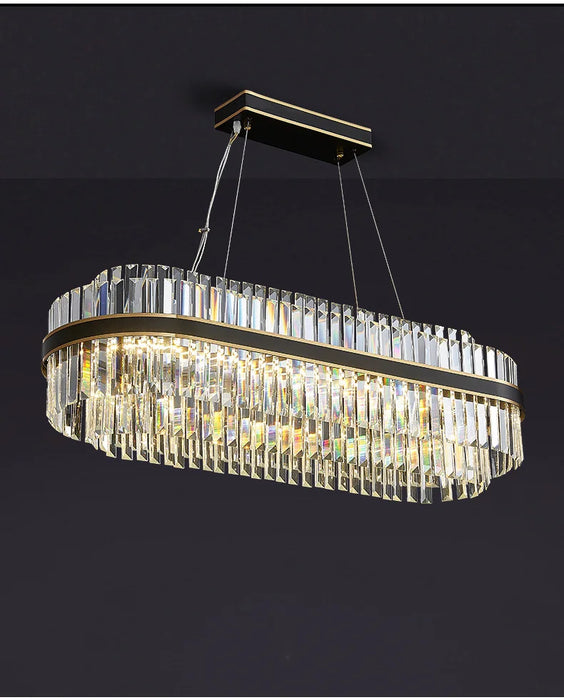 Modern Luxury LED Crystal Chandelier – Dimmable Remote-Controlled Ceiling Light