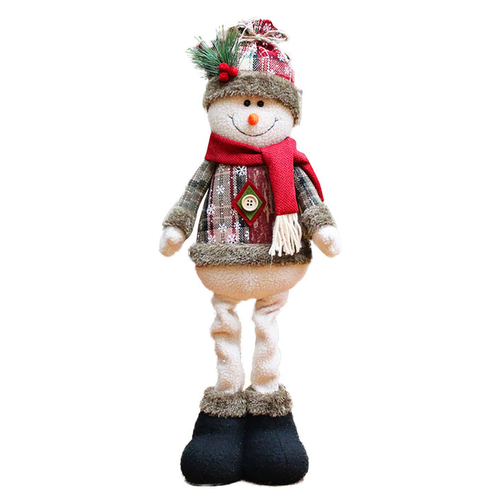 Christmas Plush Ornaments – Stretchable Long-Leg Santa, Snowman & Moose