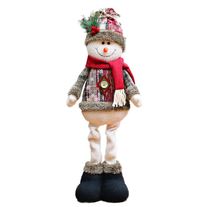 Christmas Plush Ornaments – Stretchable Long-Leg Santa, Snowman & Moose