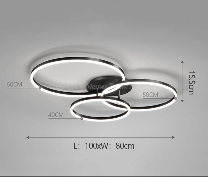 LED Ceiling Light – Art Deco Aluminum Design with Dimmable LED Bulbs