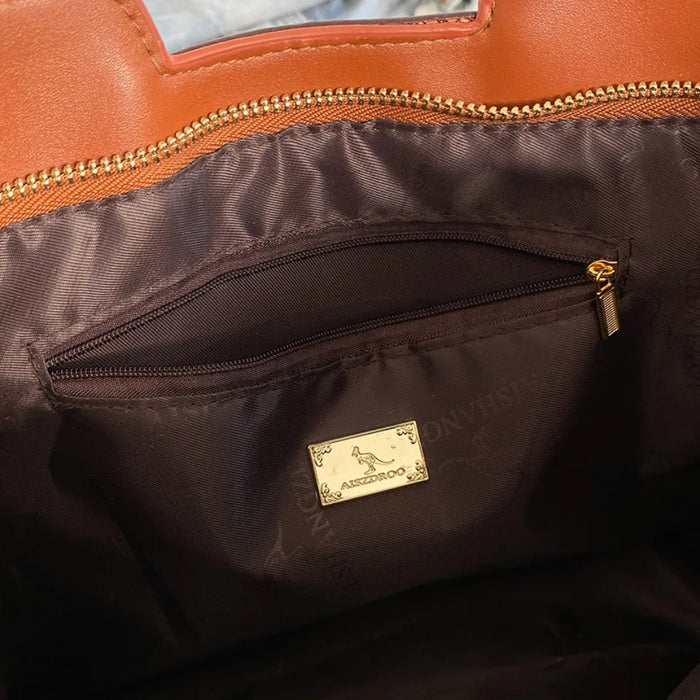 Luxurious Women’s Leather Shoulder Bag – Stylish Microfiber Synthetic Leather Casual Tote - Samanta Factory
