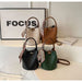 PU Leather Knitted Bucket Bag – Soft Casual Messenger Handbag for Women - Samanta Factory