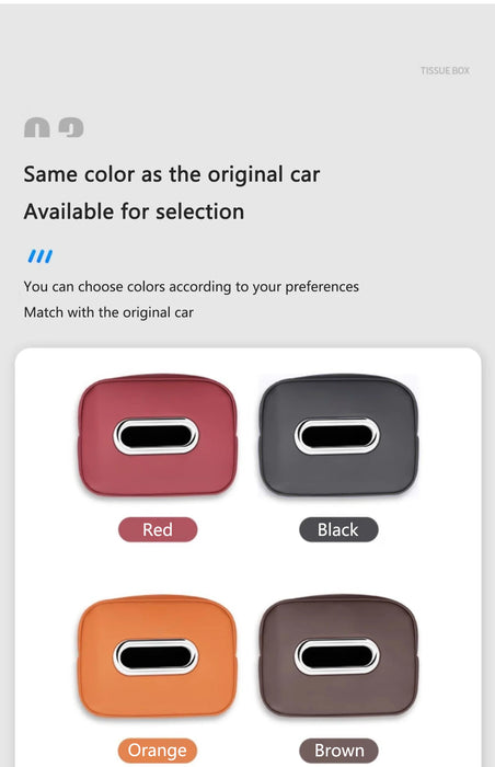 PU Leather Car Tissue Holder – Seat Back & Door Storage - Samanta Factory