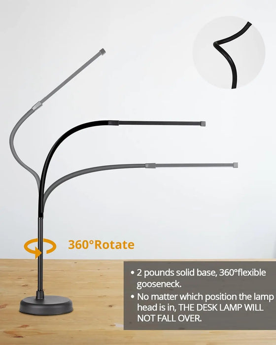 Adjustable LED Desk Lamp – 360° Flexible Gooseneck with 30 Lighting Modes