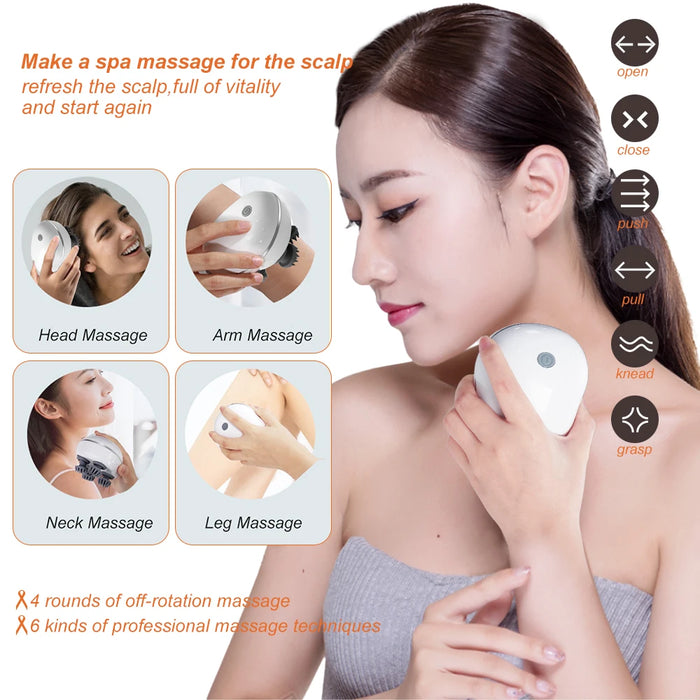 Electric Head Massager – 3D Kneading with 3 Modes for Stress Relief & Scalp Care - Samanta Factory