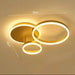 LED Ceiling Light – Modern Gold Triple-Ring Design with Remote Control - Samanta Factory