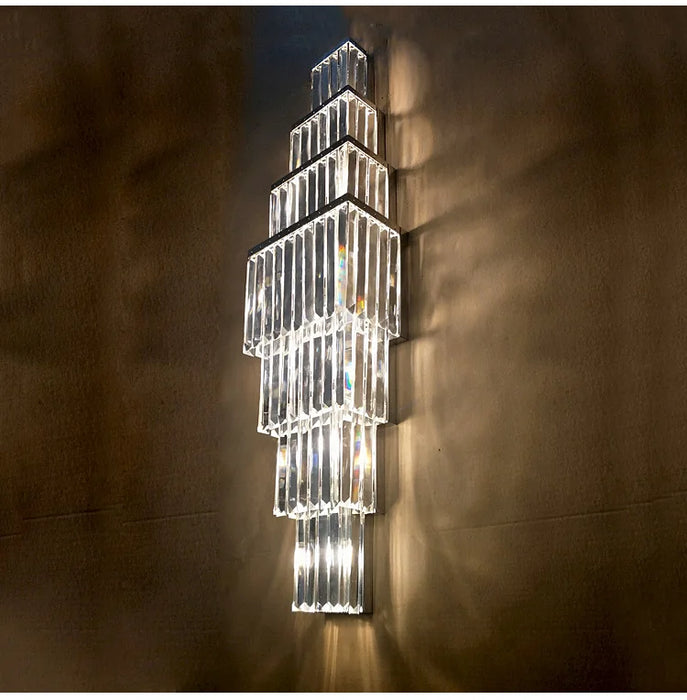Crystal Wall Lamp – Modern Gold LED Lighting for Dining & Bedroom