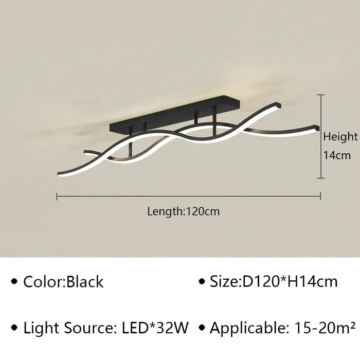 LED Ceiling Light – Simple Line Design for Modern Kitchens, Bedrooms, and Dining Areas