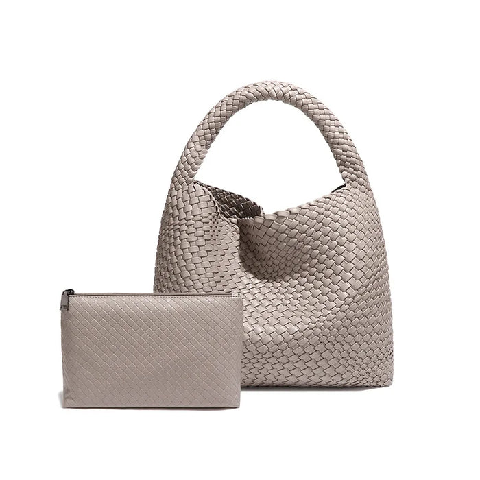 Stylish Split Leather Bucket Shoulder Bag – Versatile Women’s Handbag for Work & Casual Outings - Samanta Factory