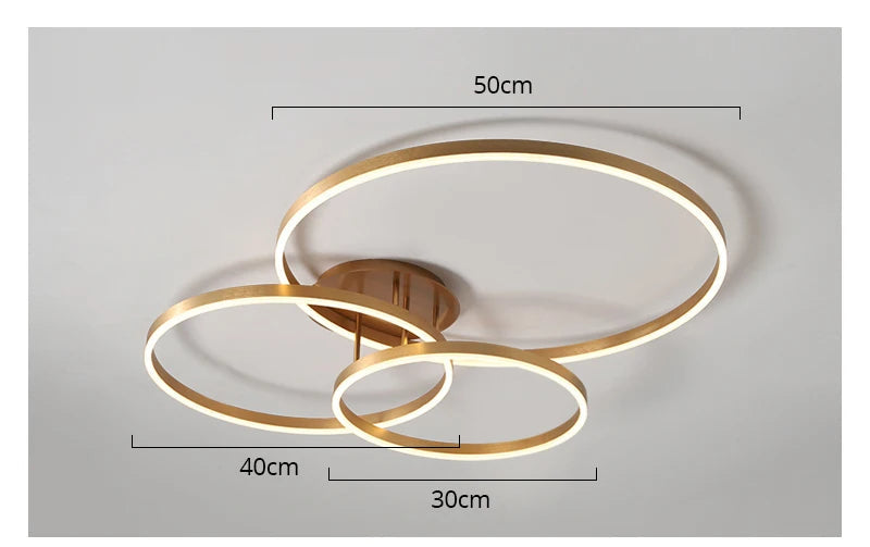 Modern LED Chandelier – Dimmable Semi-Flush Mount with Remote Control