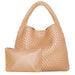 Woven Tote Bag  with Purse for Women – Large Soft Leather Shoulder Bag for Work, Beach & Travel - Samanta Factory