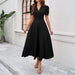 Junior Y2K Midi Dress – Puff Sleeves & Slim A-Line Silhouette - Samanta Factory