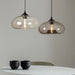 Modern Glass Pendant Light – Elegant LED Ceiling Fixture with Iron Finish - Samanta Factory