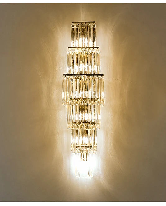Crystal Wall Lamp – Modern Gold LED Lighting for Dining & Bedroom
