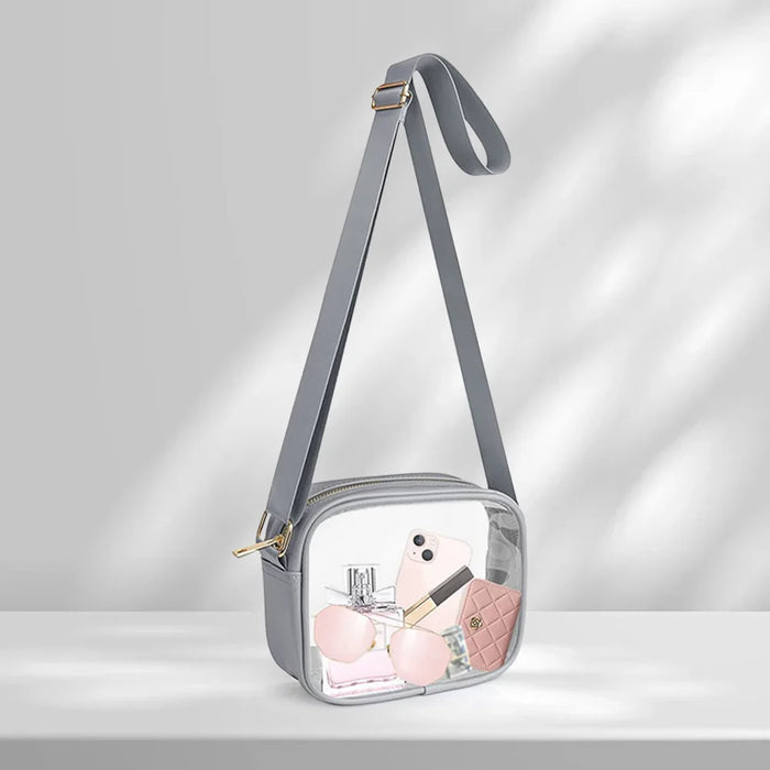 Clear PVC Crossbody Bag for Women – Transparent Square Shoulder Bag for Concerts & Travel - Samanta Factory