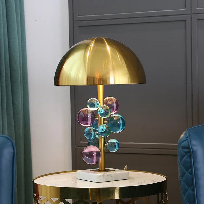 Art Deco Mushroom Lamp – Colourful Glass Globe Design for Table & Floor Lighting