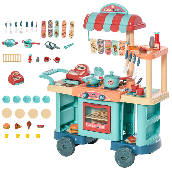 Kids Kitchen & Grocery Play Set – 50-Piece Pretend Cooking & Shopping Toy for Ages 3–6 - Samanta Factory