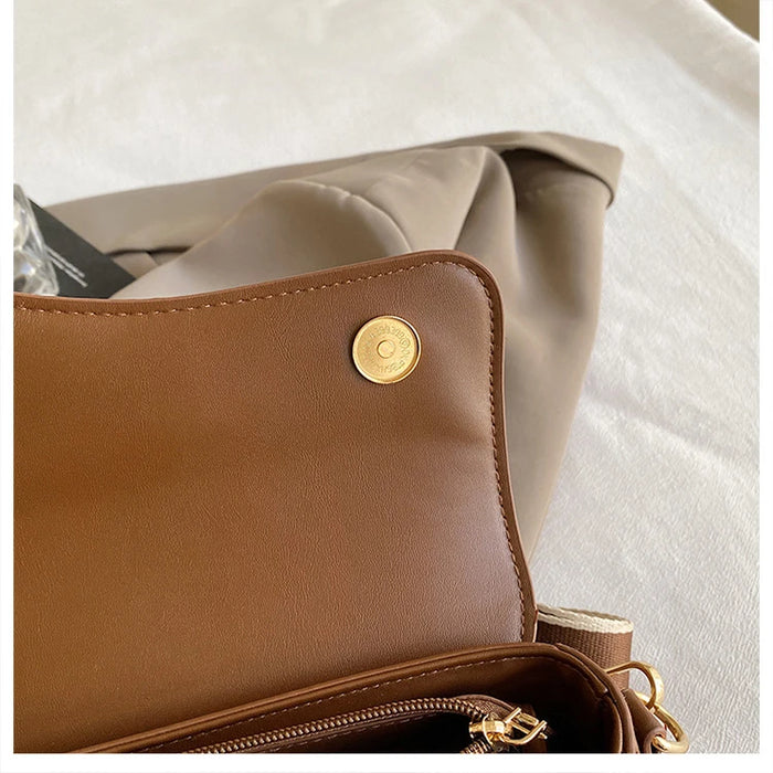 Women’s PU Saddle Bag – Stylish Hasp Closure & Interior Zipper Pocket - Samanta Factory