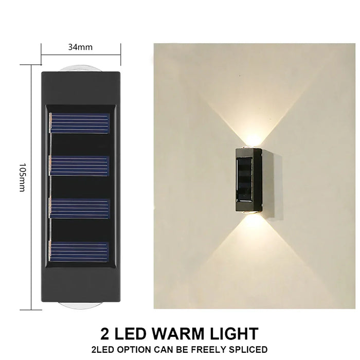 Solar Wall Light – Up & Down Waterproof LED for Modern Outdoor Decor