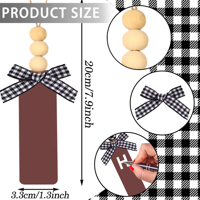 Personalised Christmas Stockings – Knitted Design with Wooden Name Tags