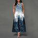 Bohemian Maxi Dress – Sleeveless Floral Print with Loose Swing Silhouette - Samanta Factory