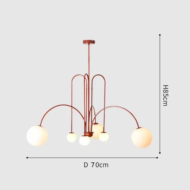 Modern LED Chandelier – Frosted Glass Pendant Light for Elegant Interiors
