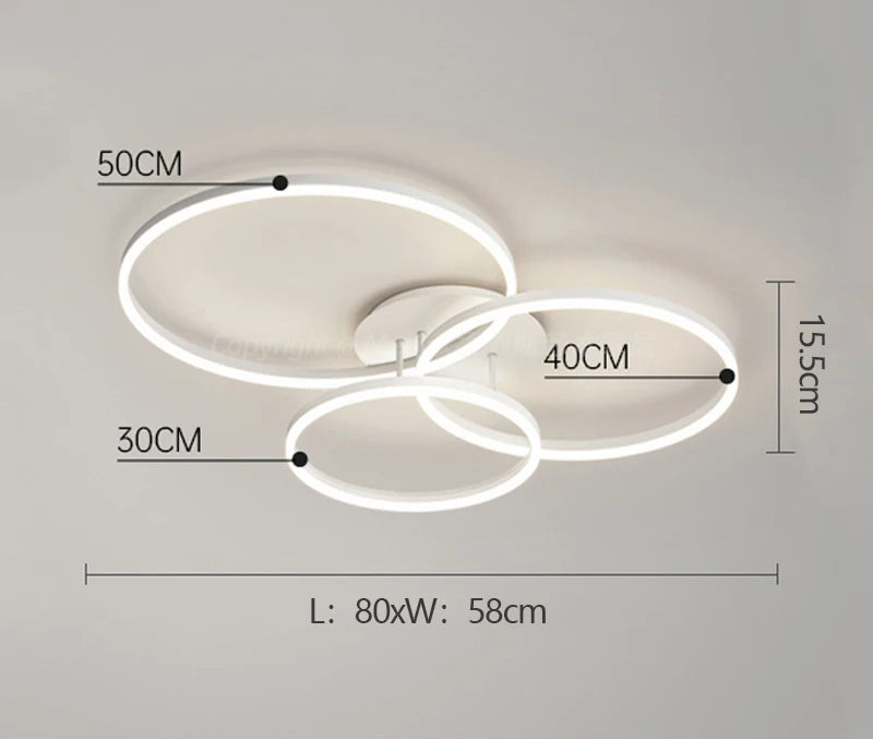 LED Ceiling Light – Art Deco Aluminum Design with Dimmable LED Bulbs