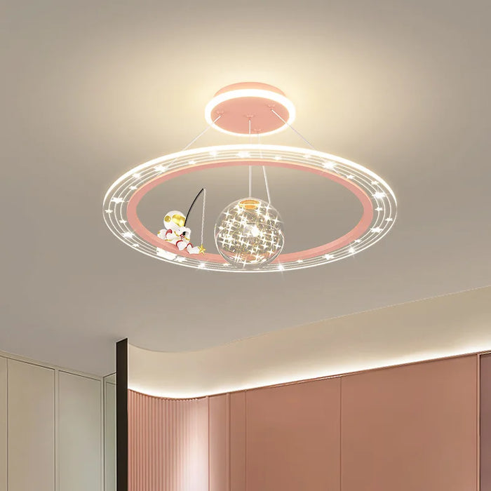 Modern Flush Mount LED Chandelier – Remote-Control Dimmable Ceiling Light