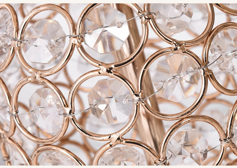 Crystal Table Lamp – Elegant Bedside Light with Polished Chrome Finish