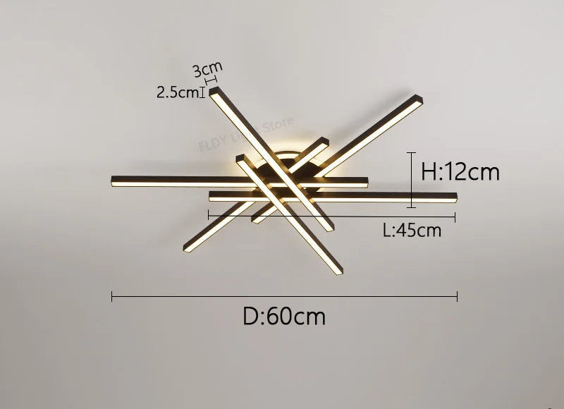 LED Ceiling Light – Modern 4-Bulb Aluminum Fixture for Living Spaces