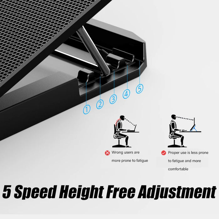 Laptop Cooling Pad – 6-Fan Ultra-Quiet Airflow for 13–18" Notebook - Samanta Factory