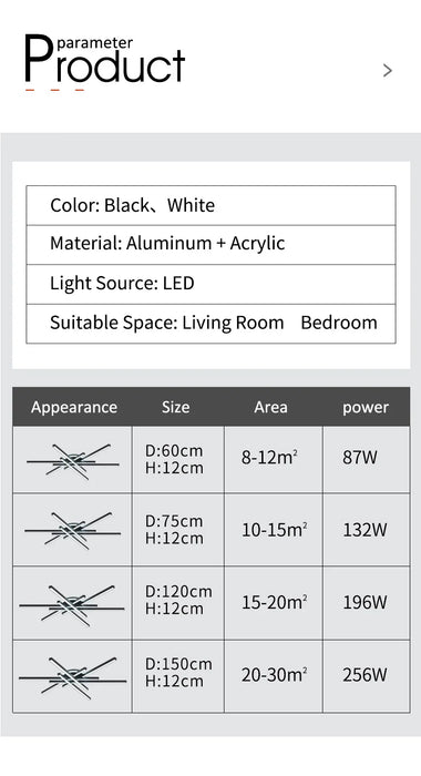 LED Ceiling Light – Modern 4-Bulb Aluminum Fixture for Living Spaces