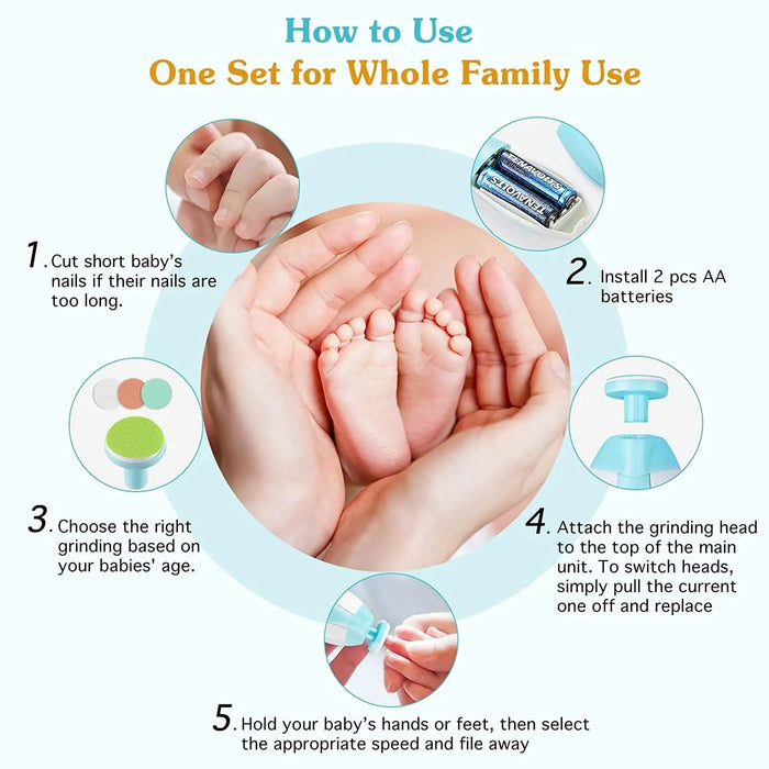Electric Baby Nail Trimmer – Safe & Gentle Nail Clipper for Newborns and Toddlers - Samanta Factory