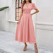 Junior Y2K Midi Dress – Puff Sleeves & Slim A-Line Silhouette - Samanta Factory