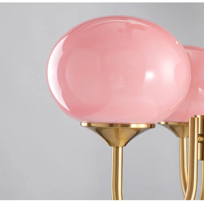 Nordic Pink Bedroom Lamp – Warm Romantic Bauhaus Chandelier