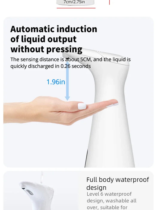 Automatic Soap Dispenser – Touchless Sensor with 0.2s Fast Dispense & Waterproof Non-Slip Base - Samanta Factory