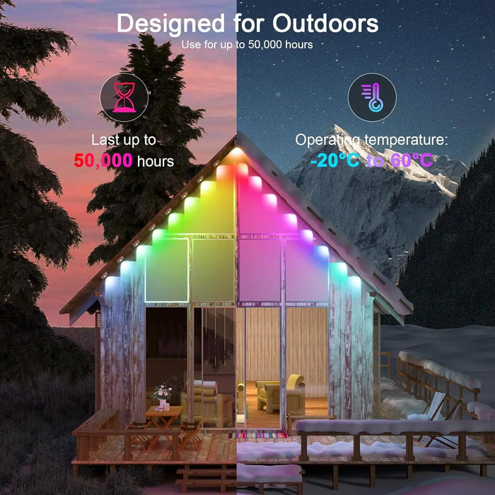 Outdoor LED String Lights – Multi-Color App & Remote Control