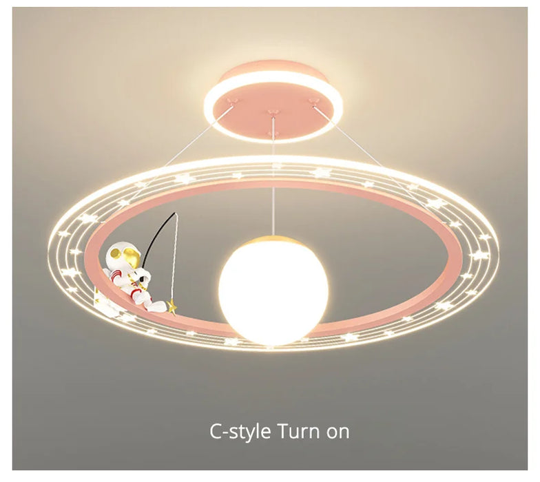 Modern Flush Mount LED Chandelier – Remote-Control Dimmable Ceiling Light