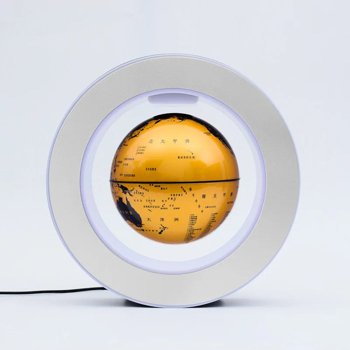 Floating Moon Globe Lamp – O-Type Magnetic Frame with LED Night Light - Samanta Factory