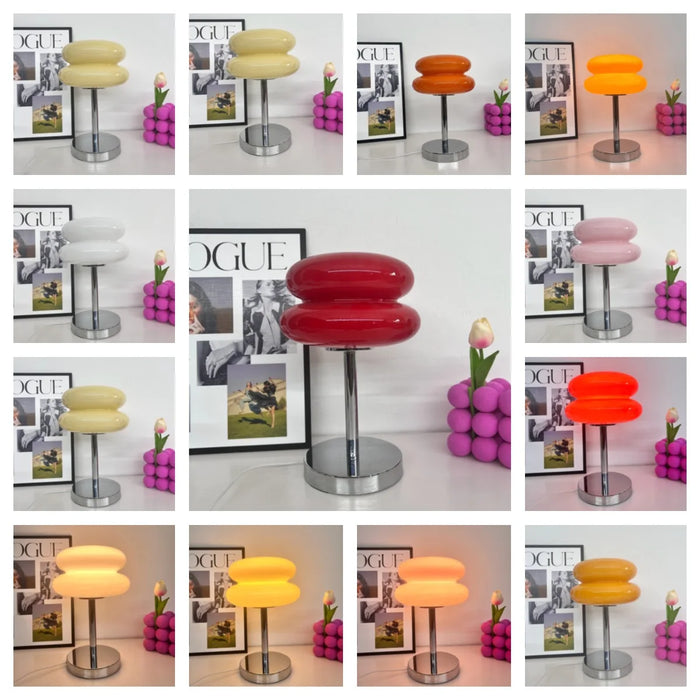 Modern Stained Glass Table Lamp – Touch Control LED Bedside Lighting