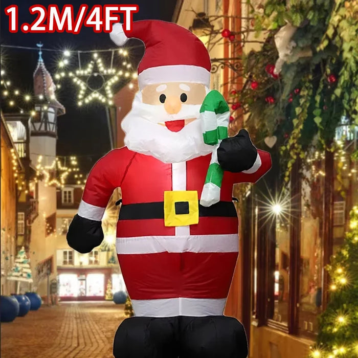 Inflatable Christmas Decoration – 3D PVC Santa Ornament with LED Lights