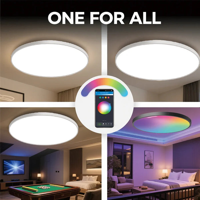 Smart RGB Ceiling Light – WiFi APP Control with Dimmable LED